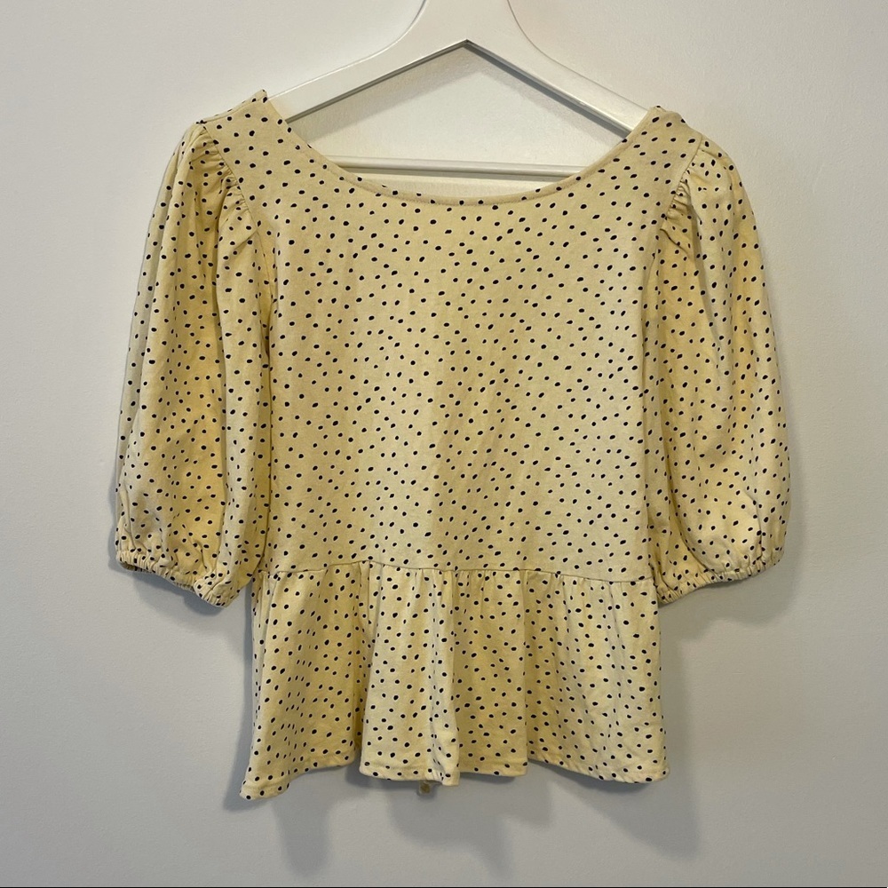 𝅺Urban Outfitters Puffy Sleeve Peplum Blouse - Picture 13 of 13